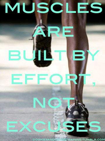Muscles are built by effort not excuses