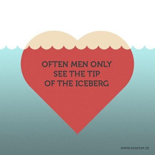 Often men only see the tip of the iceberg
