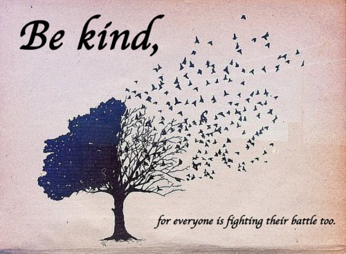 Be kind, for everyone is fighting their battle too.