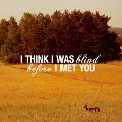 I think I was blind before I met you