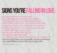 Signs you're falling in love